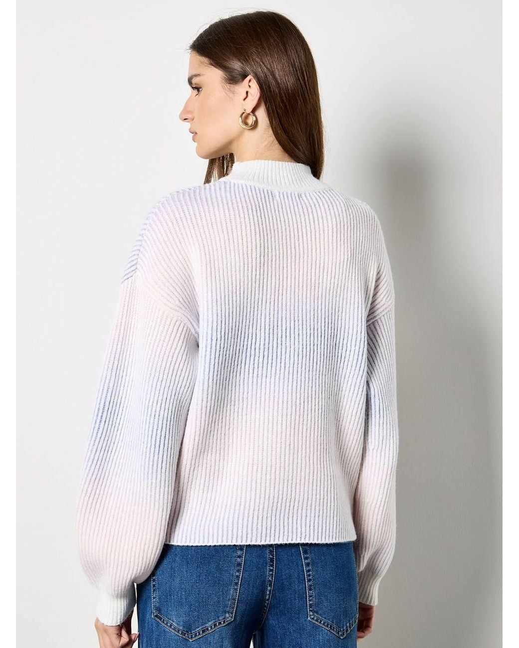 Apricot White Pastel Ombre Rib Knit Jumper
