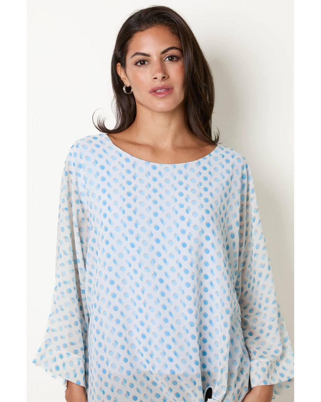 Blue Vanilla Blue Short Sleeve Round Neck Top