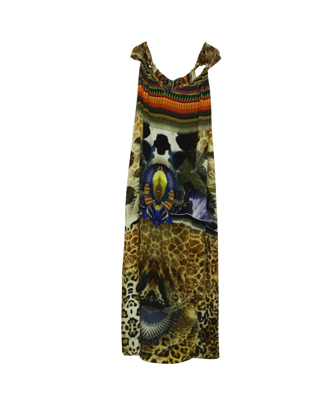 Camilla Green Preloved Eagle & Leopard Print Maxi Kaftan