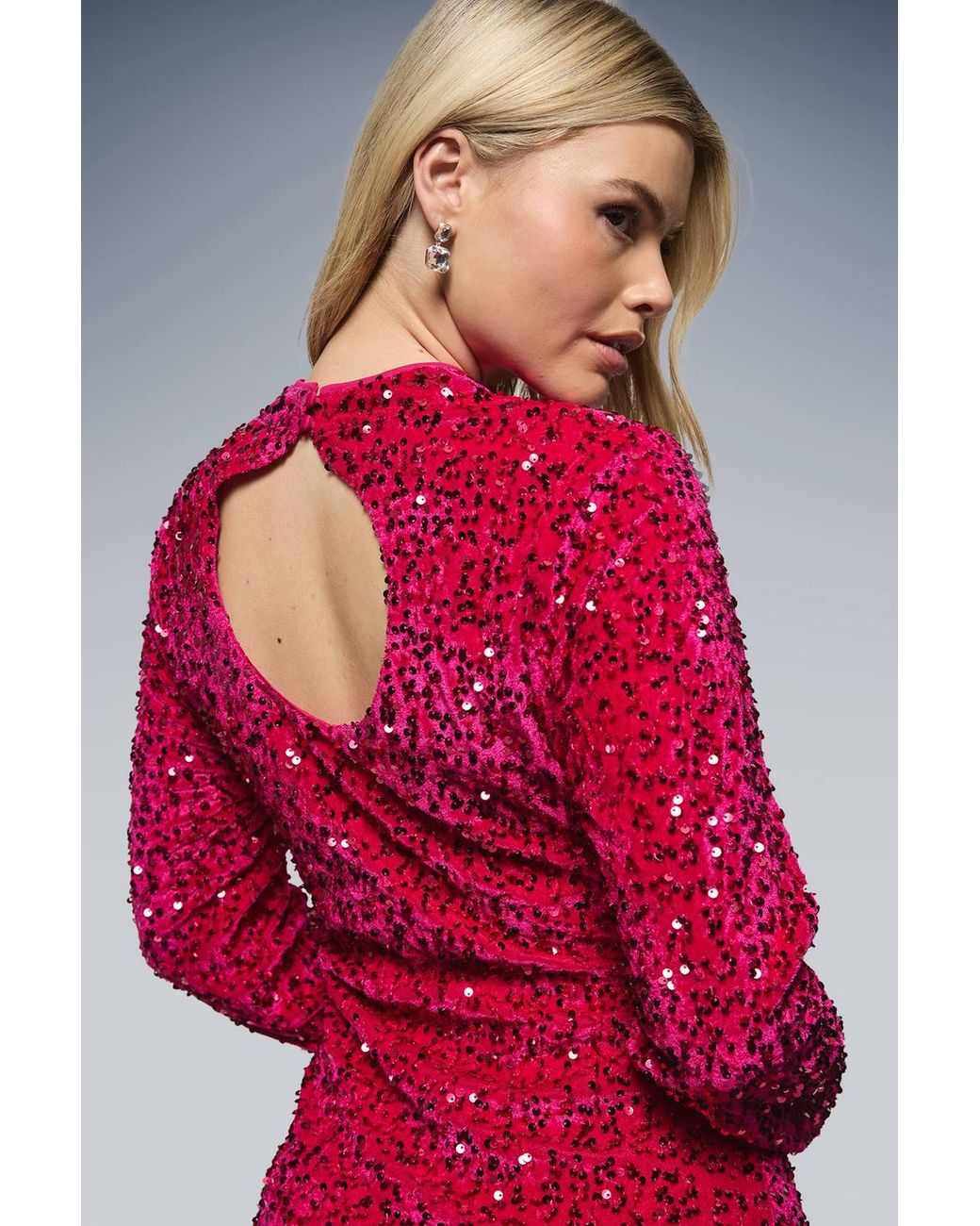 Dorothy Perkins Red Velvet Sequin Mini Dress