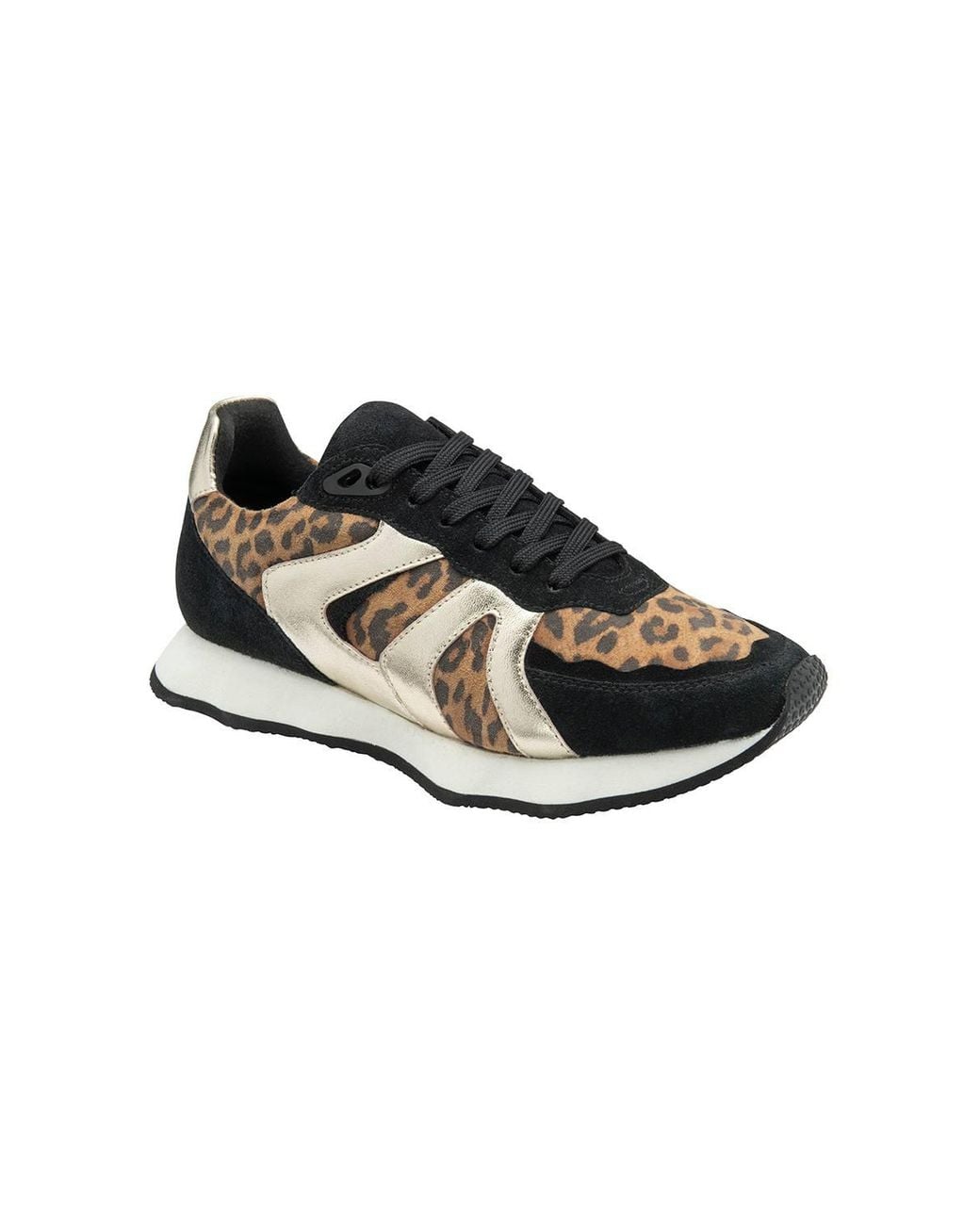 Ravel Black 'Innes' Leather Lace-Up Trainers