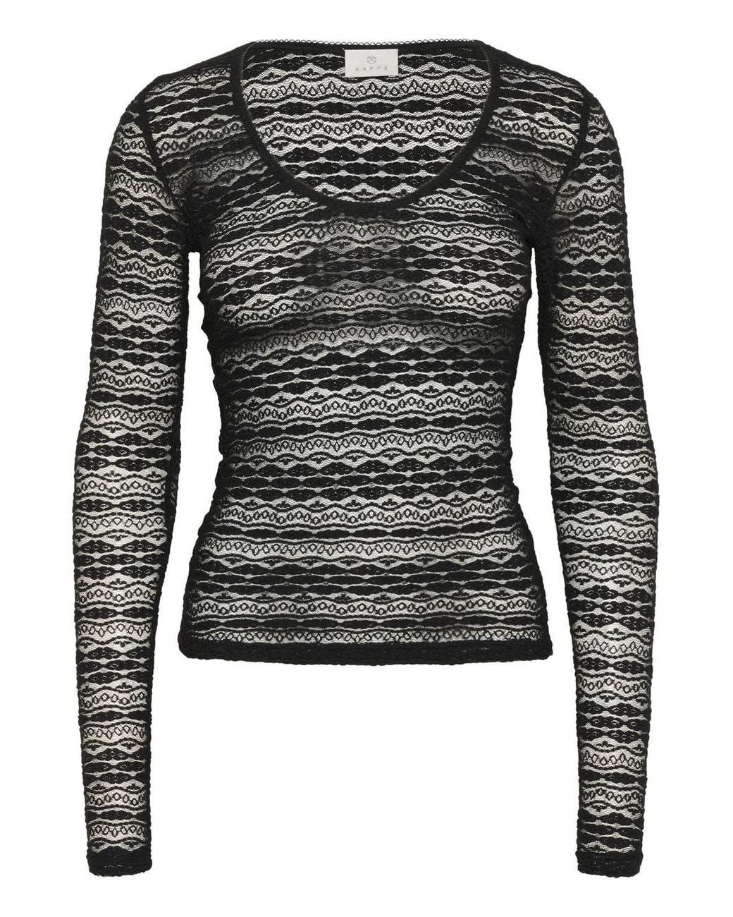 Kaffe Blue Kalorinda Long Sleeve Lace T-Shirt