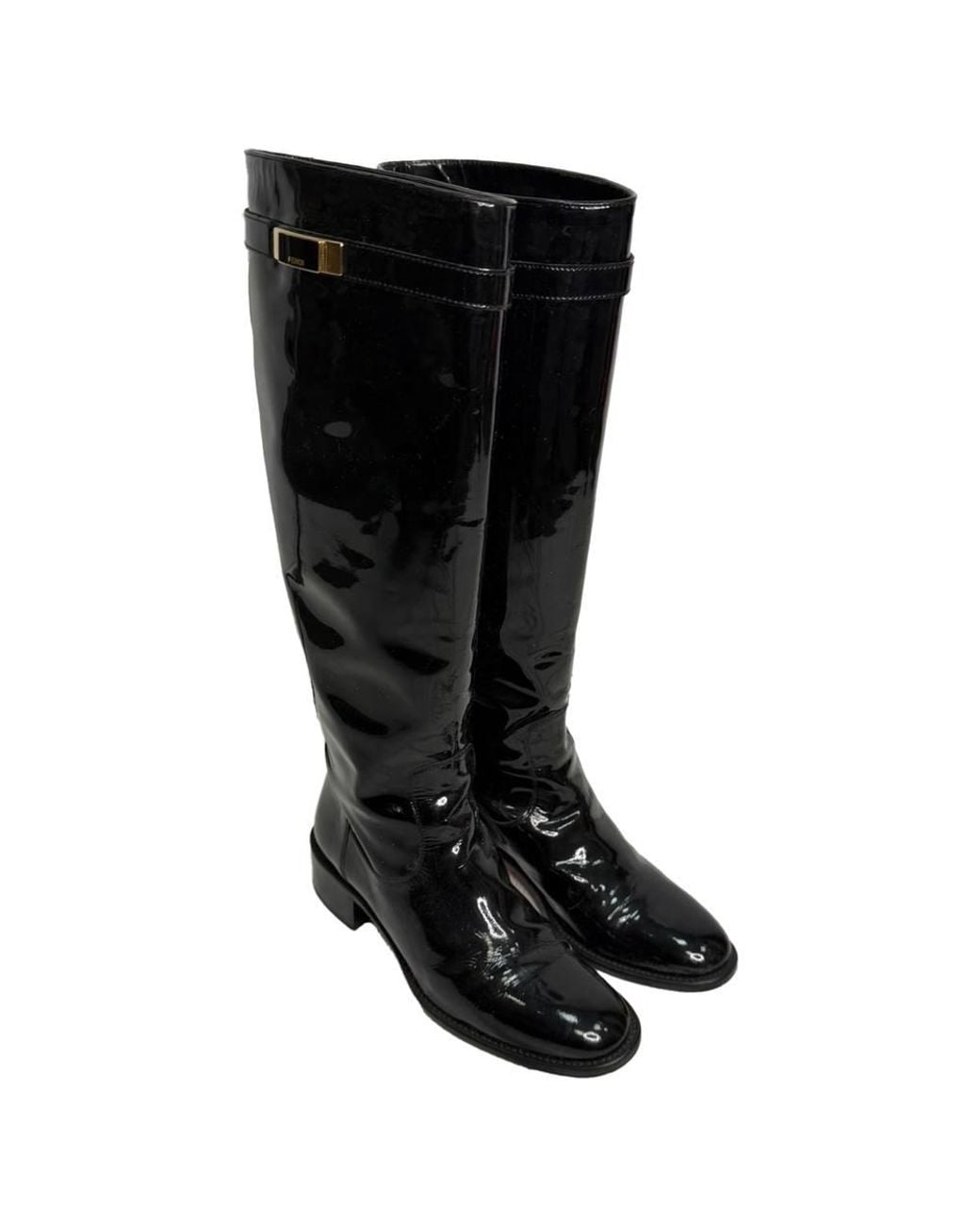 Fendi Black Preloved Riding Boots