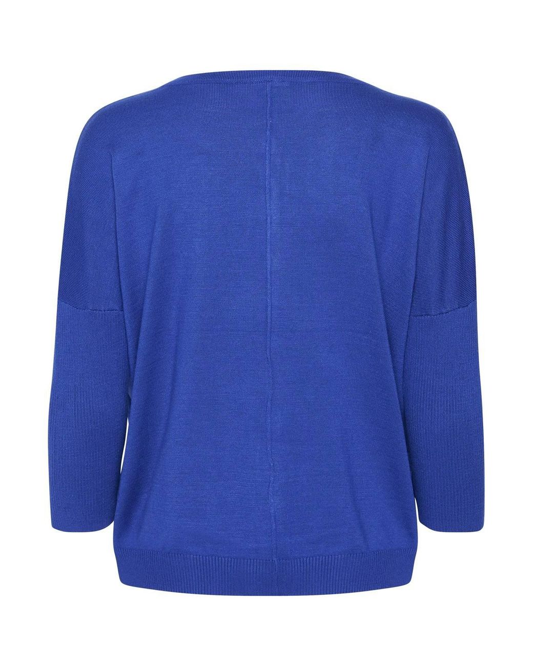 Saint Tropez Blue Mila Round Neck 3/4 Sleeve Cardigan