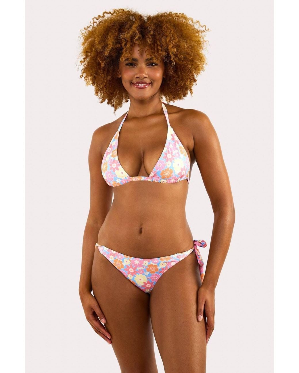 Wolf & Whistle Brown Triangle Bikini Top Fuller Bust Exclusive