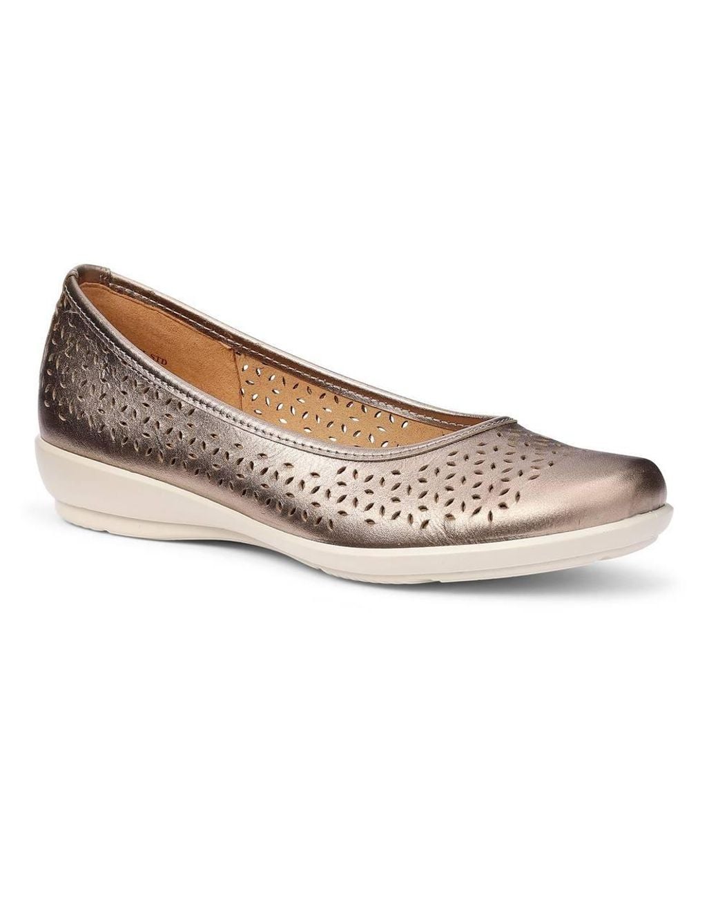 Hotter Gray Wide Fit 'Livvy Ii' Ballet Pumps