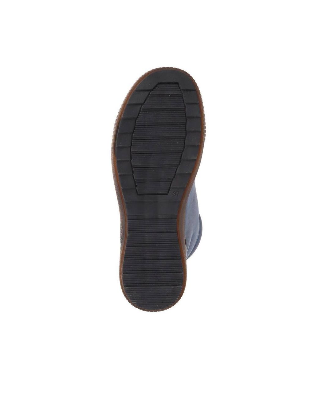 Pavers Blue Leather Lace-Up Boots