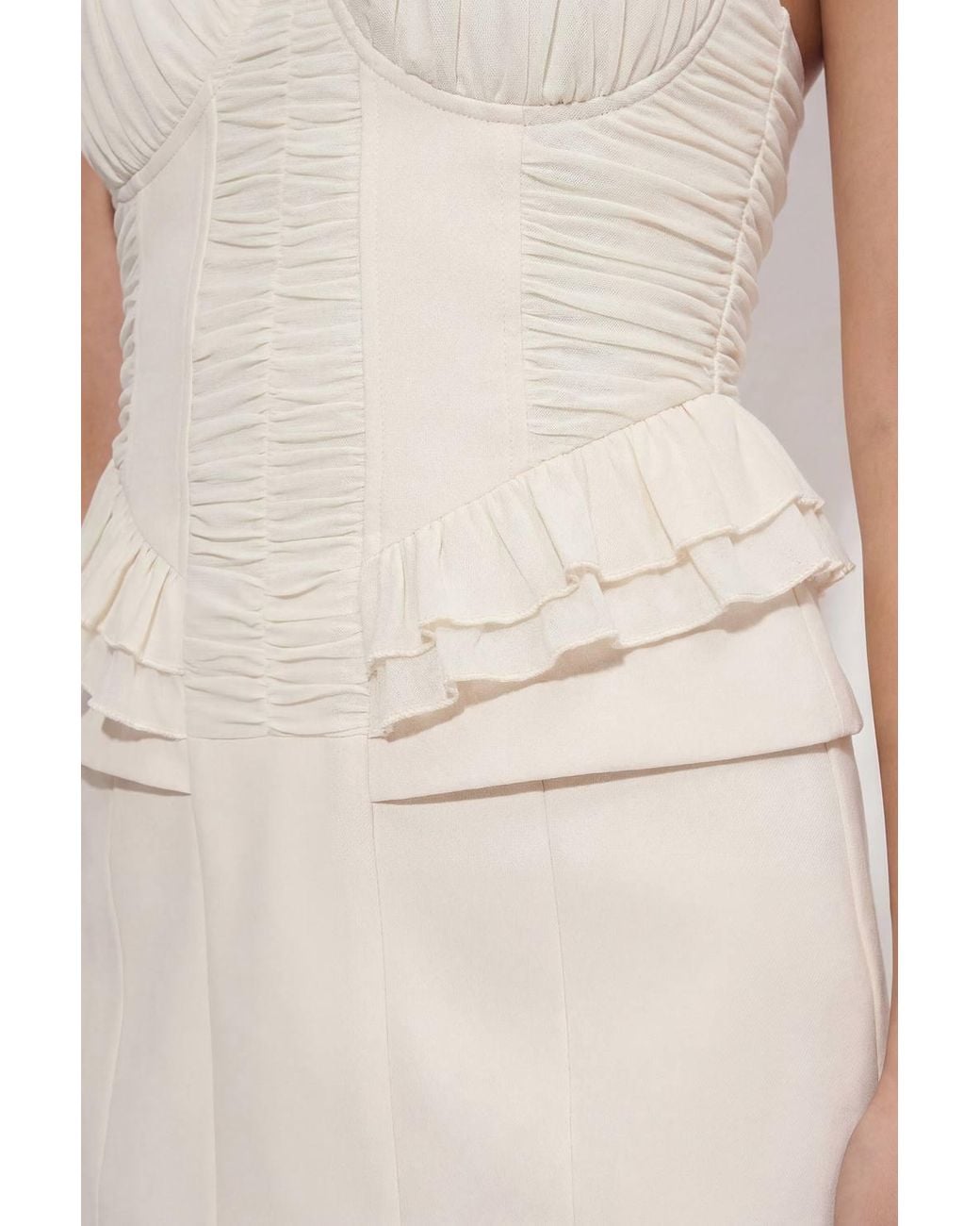 MissPap Natural Premium Shirred Bust Mini Dress