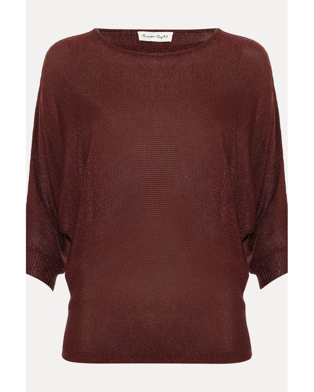 Phase Eight Red Cristine Metallic Batwing Jumper