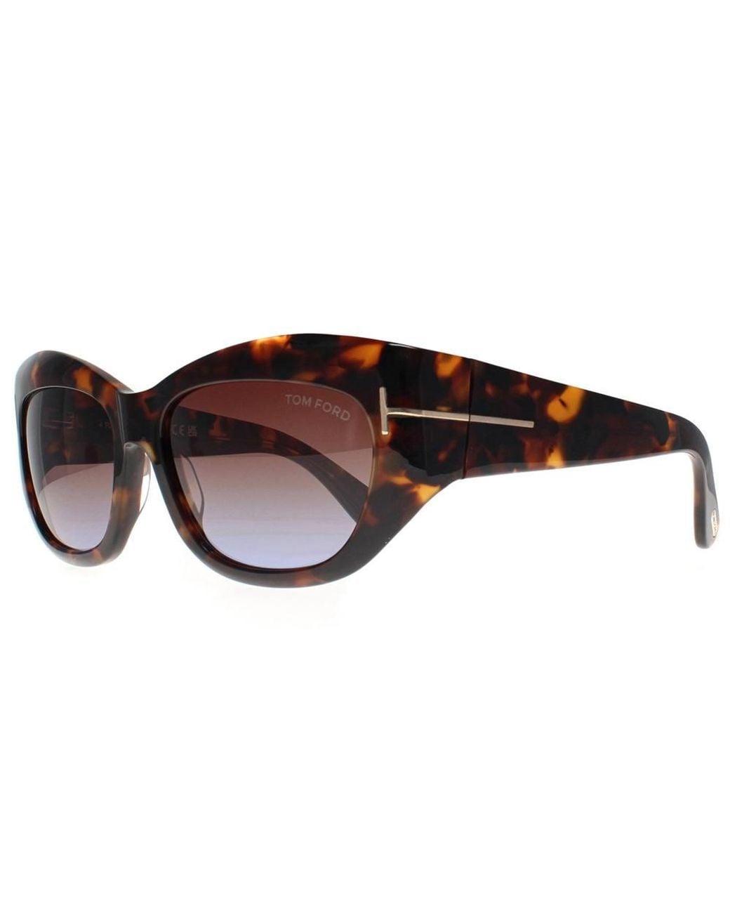 Tom Ford Brown Cat Eye Sunglass Dark Havana Gradient Brianna Ft1065