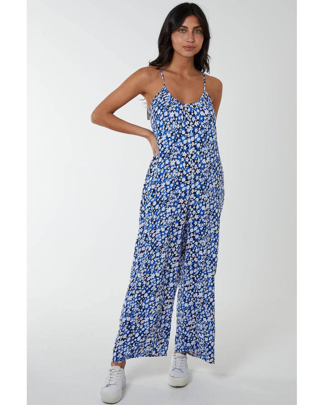 Blue Vanilla Blue Oversized Wide Leg Jumpsuit