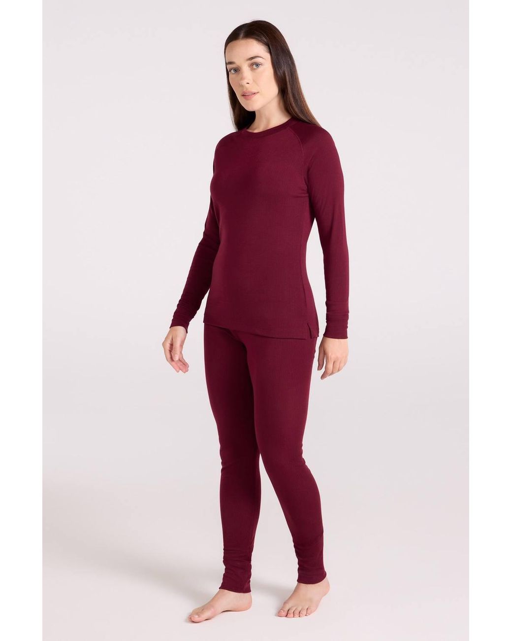 Mountain Warehouse Red Talus Baselayer Top Long Sleeve Thermal Sweater