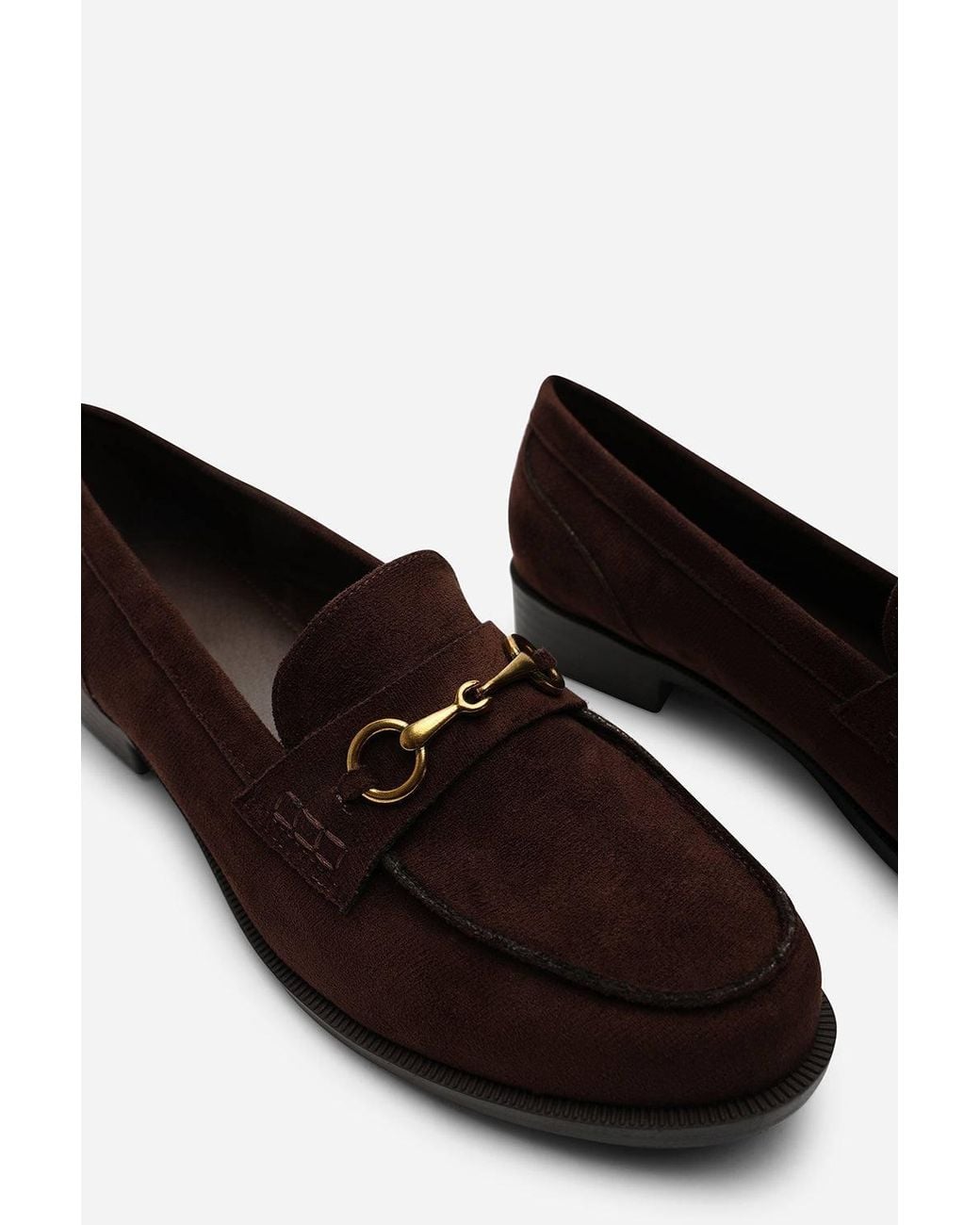 Where's That From White Maelynn Round Toe Single Metal Bar Loafers