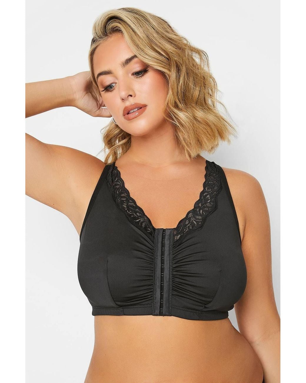 Yours Black 2 Pack Non Padded Lace Trim Bras Bras