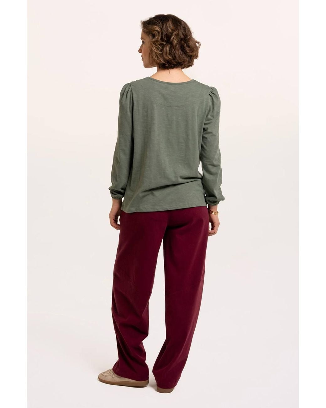 Brakeburn Green Zofia Ladder Trim Long Sleeve T-Shirt