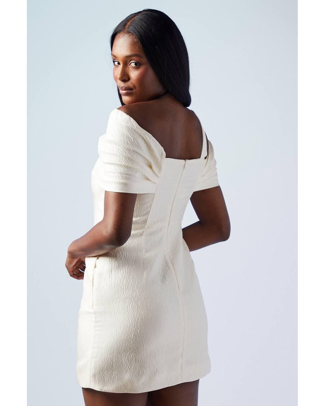 Coast White Statement Bow Bardot Bridal Mini Dress
