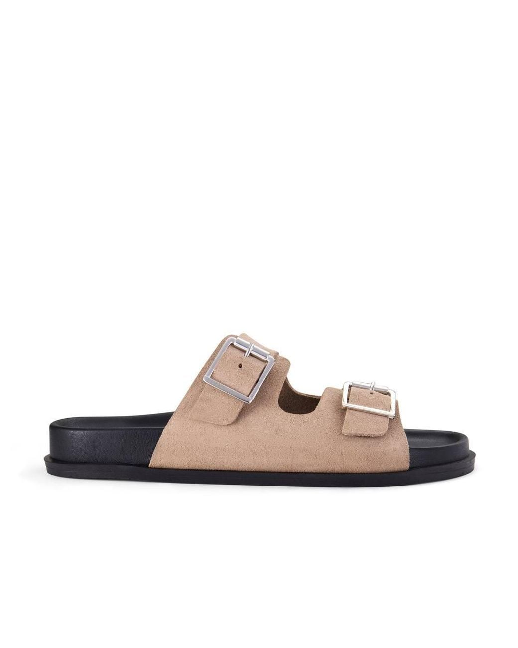 Clarks Brown Zarlea Buckle Sand Suede Flat Sandals