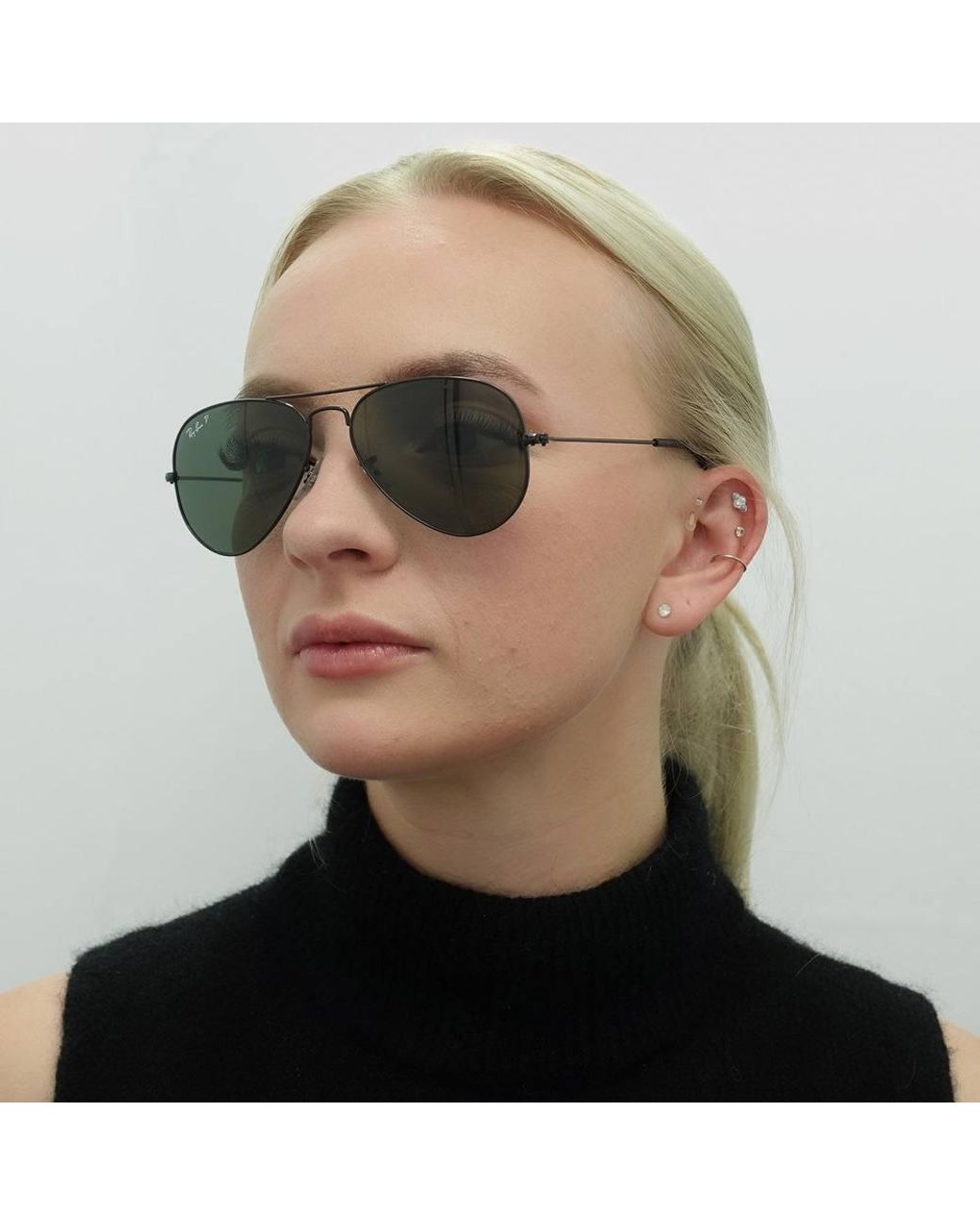 Ray-Ban Green Aviator Polarized Aviator 3025 Sunglasses