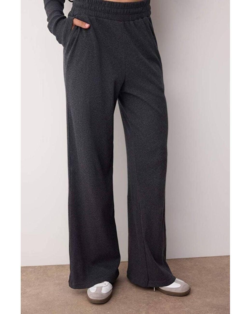 WOVCOR Blue 2-Piece Set Wrap Cotton Co-Ord & Wide Leg Pants