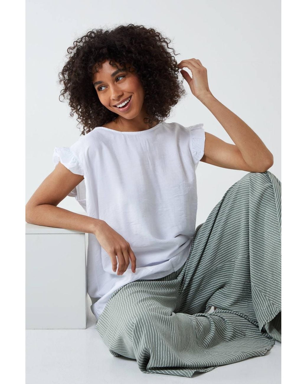 Blue Vanilla Gray Short Sleeve Round Neck Top