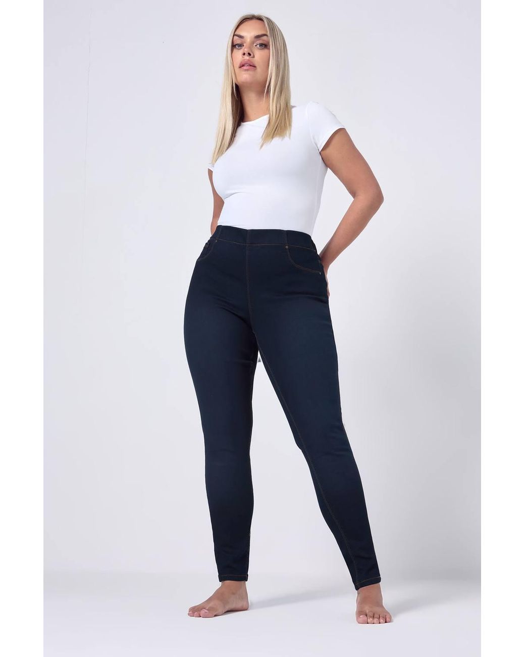 Yours Blue Pull On Jeggings
