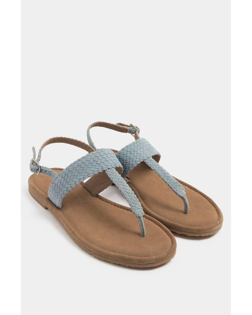 Yours Blue Woven Toe Post Sandals