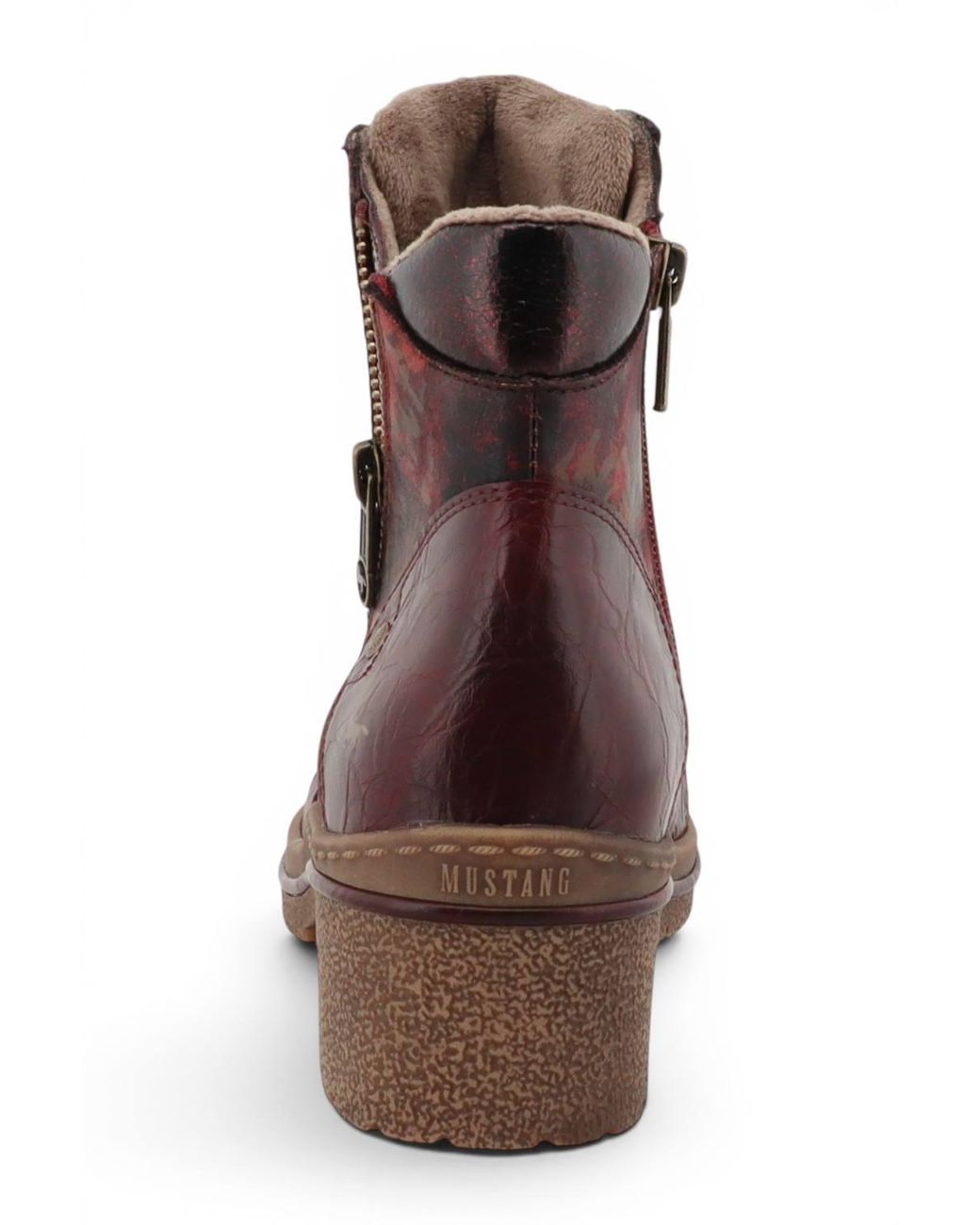 Infinity Leather Brown Mustang Floral Lace-Up Winter Ankle Boots