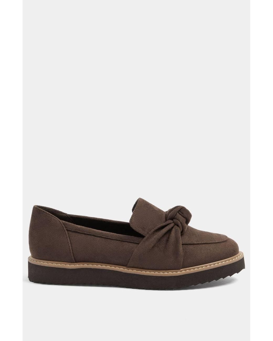 Yours Blue Faux Suede Knot Loafers