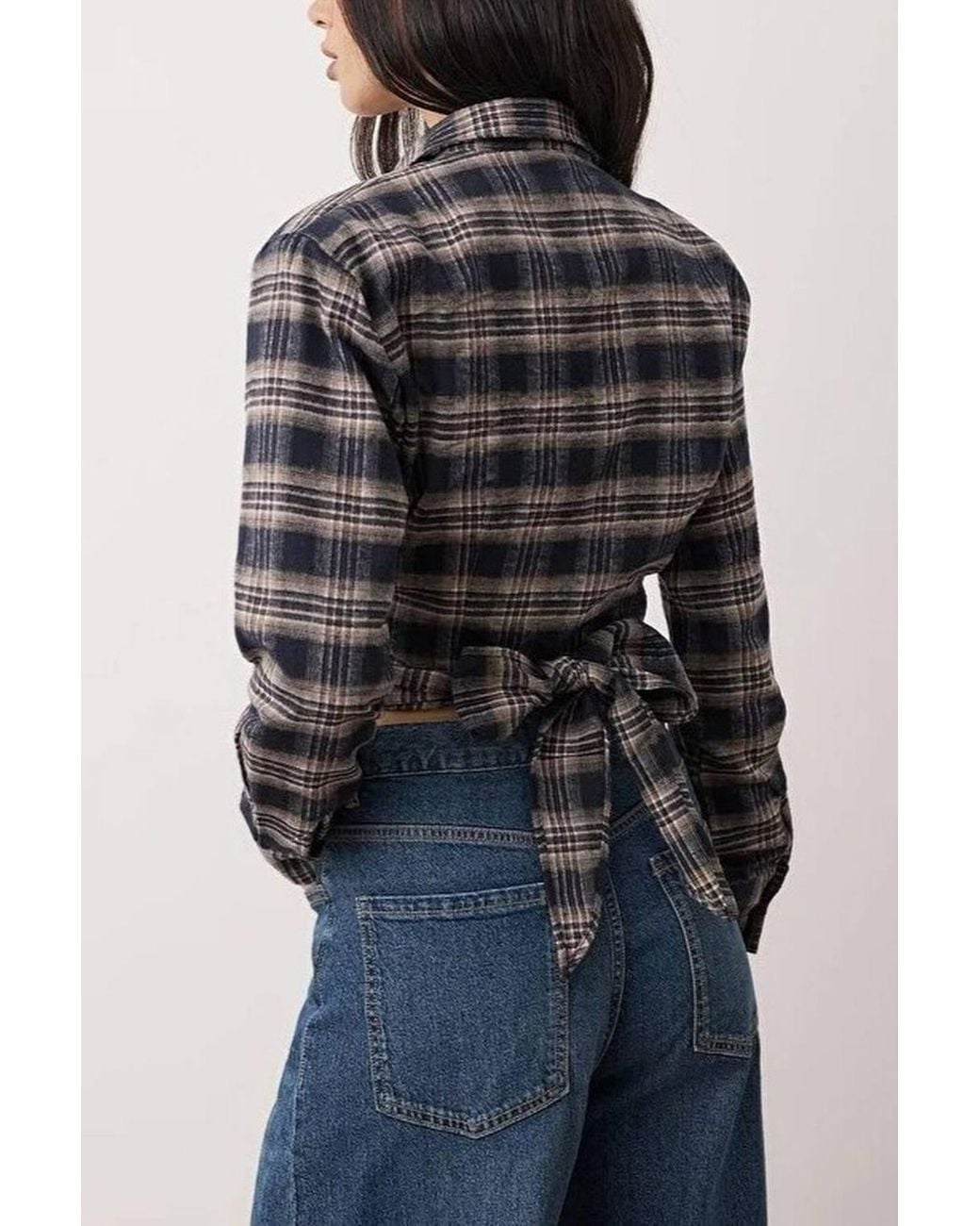 WOVCOR Blue Relaxed Fit Checked Flannel Shirt