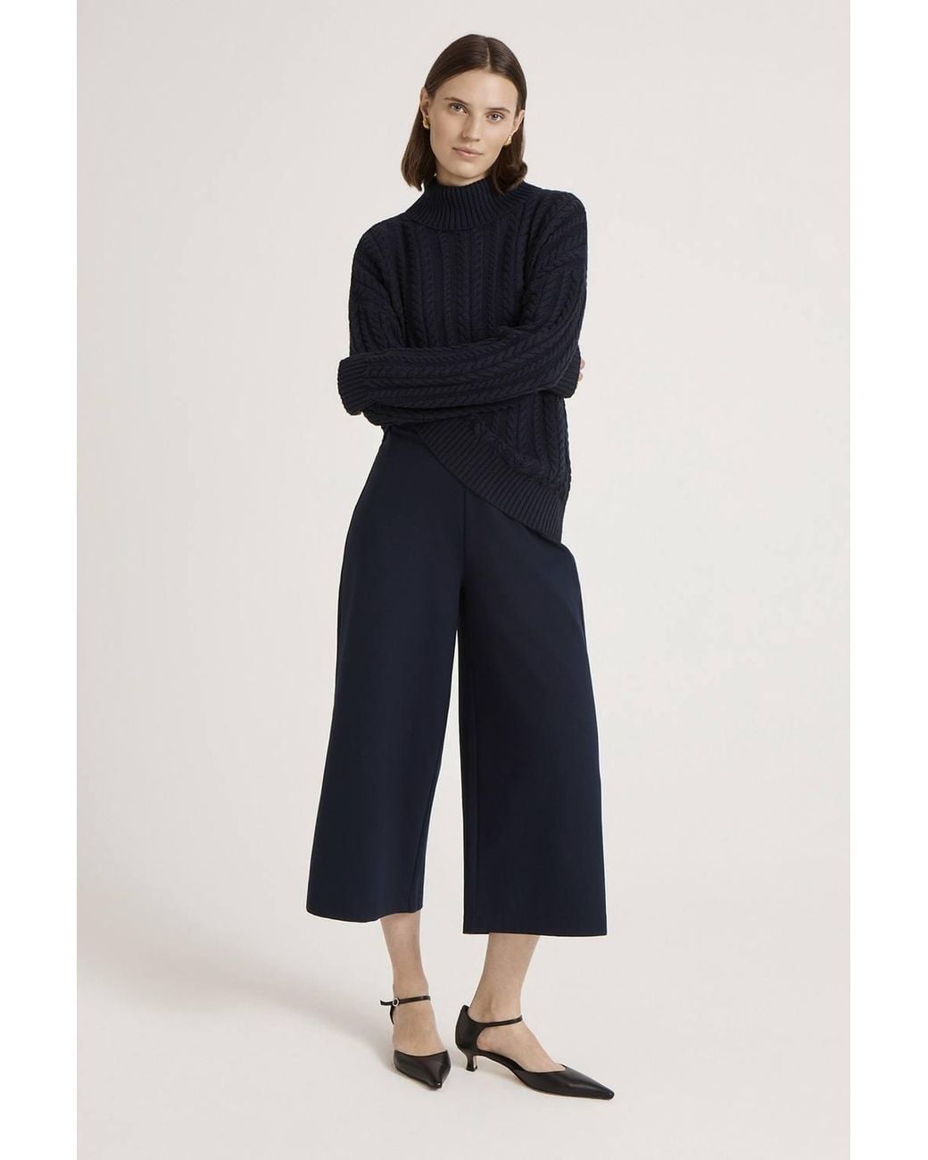 Finery London Blue Vivana Turtle Neck Knitted Sweater