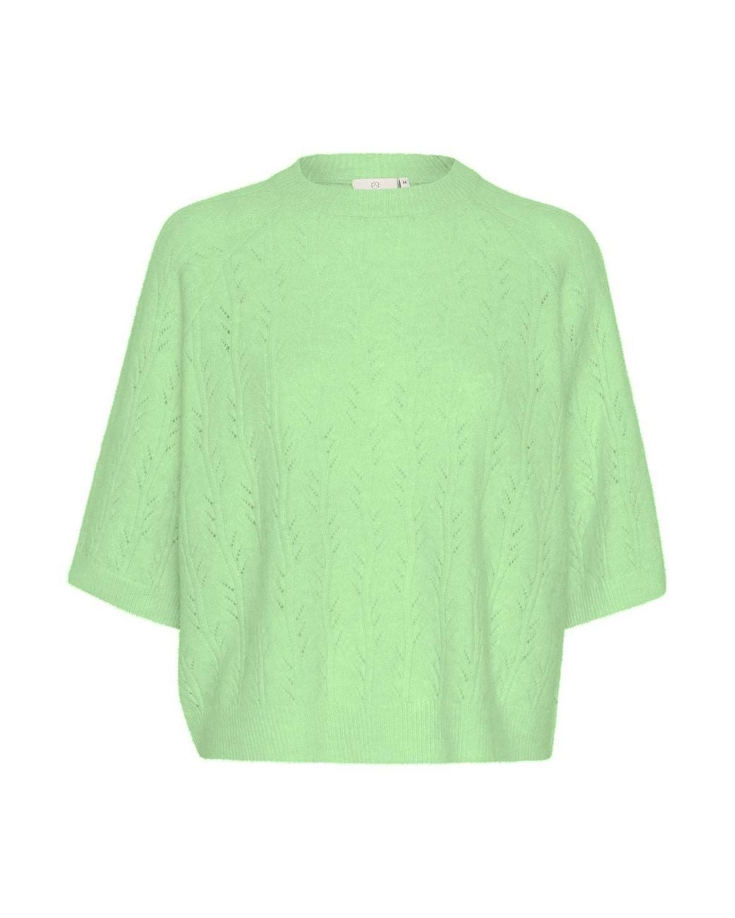 Kaffe Green Katella Half Sleeve Hole Knit Pullover