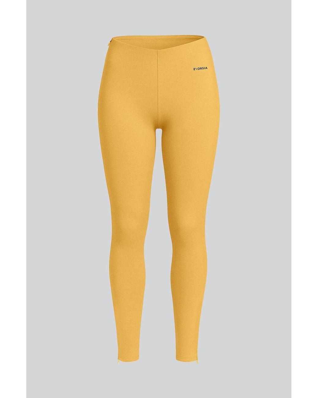 Enorsia Yellow Zip Hem Leggings