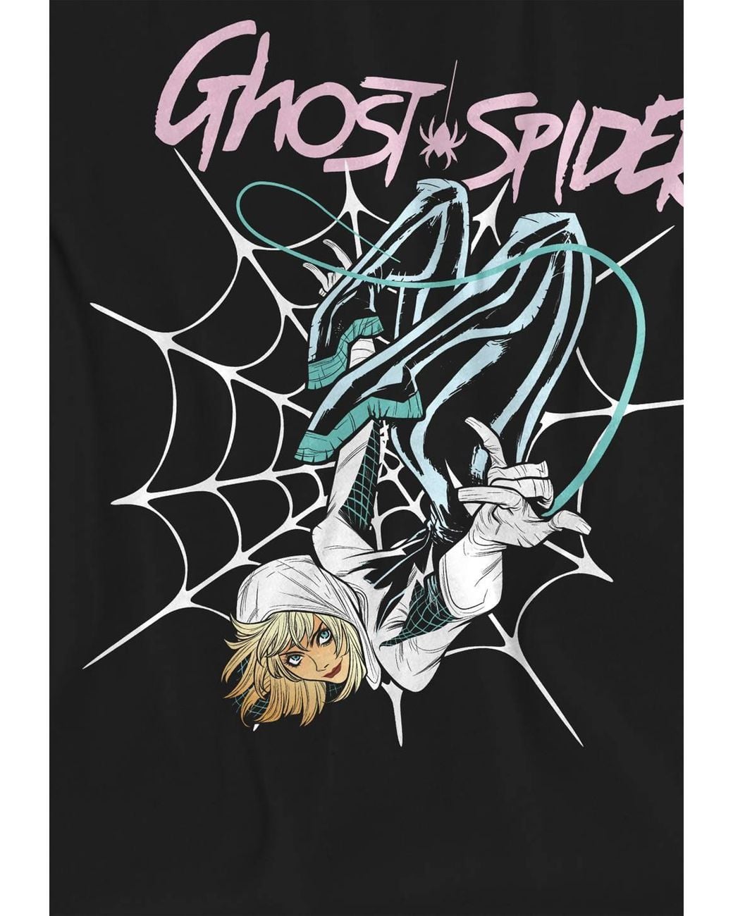 Marvel Black Spiderman Ghost Spider Neon Web T-Shirt