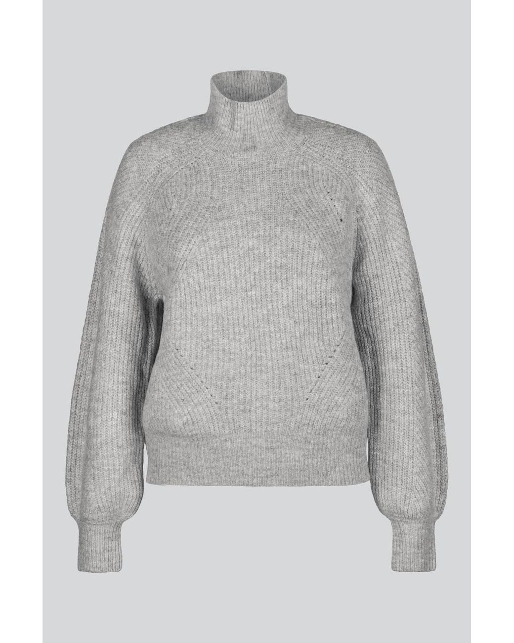 Enorsia Gray Funnel Neck Jumper