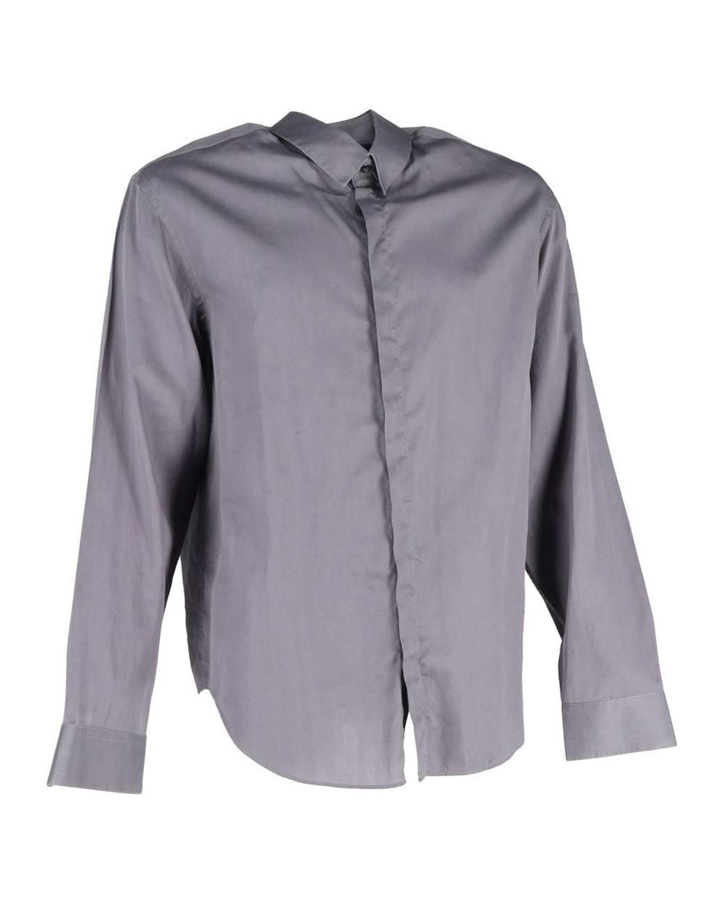 Giorgio Armani Blue Preloved Hidden Button Long Sleeve Shirt for men