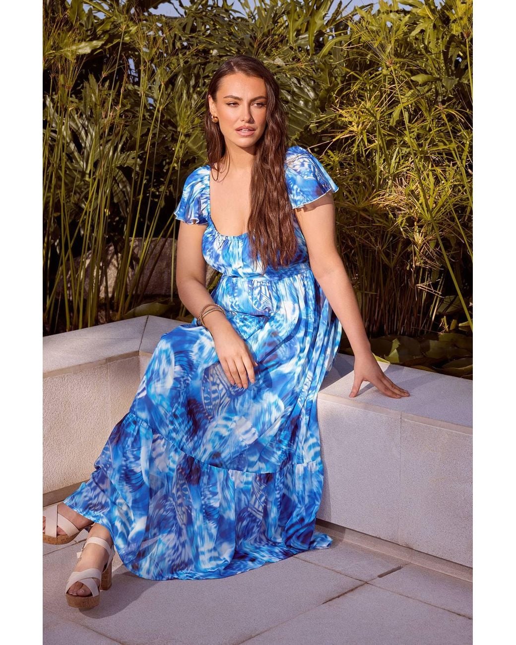 Yours Blue Abstract Maxi Dress