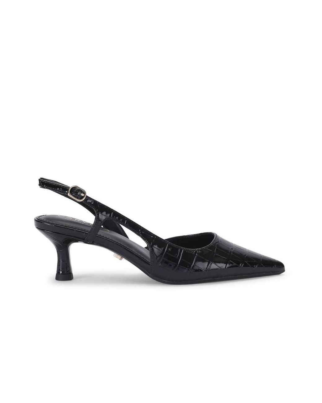 Carvela Kurt Geiger Black 'Alina Sling' Croc Print Heels