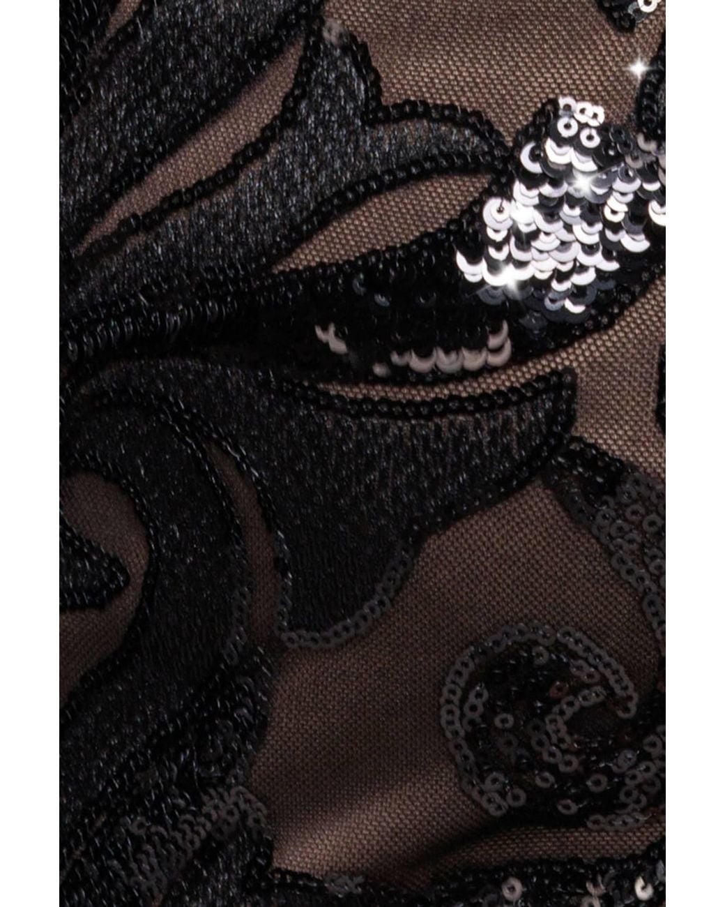 Goddiva Black Square Neck Scalloped Lace Midi Dress