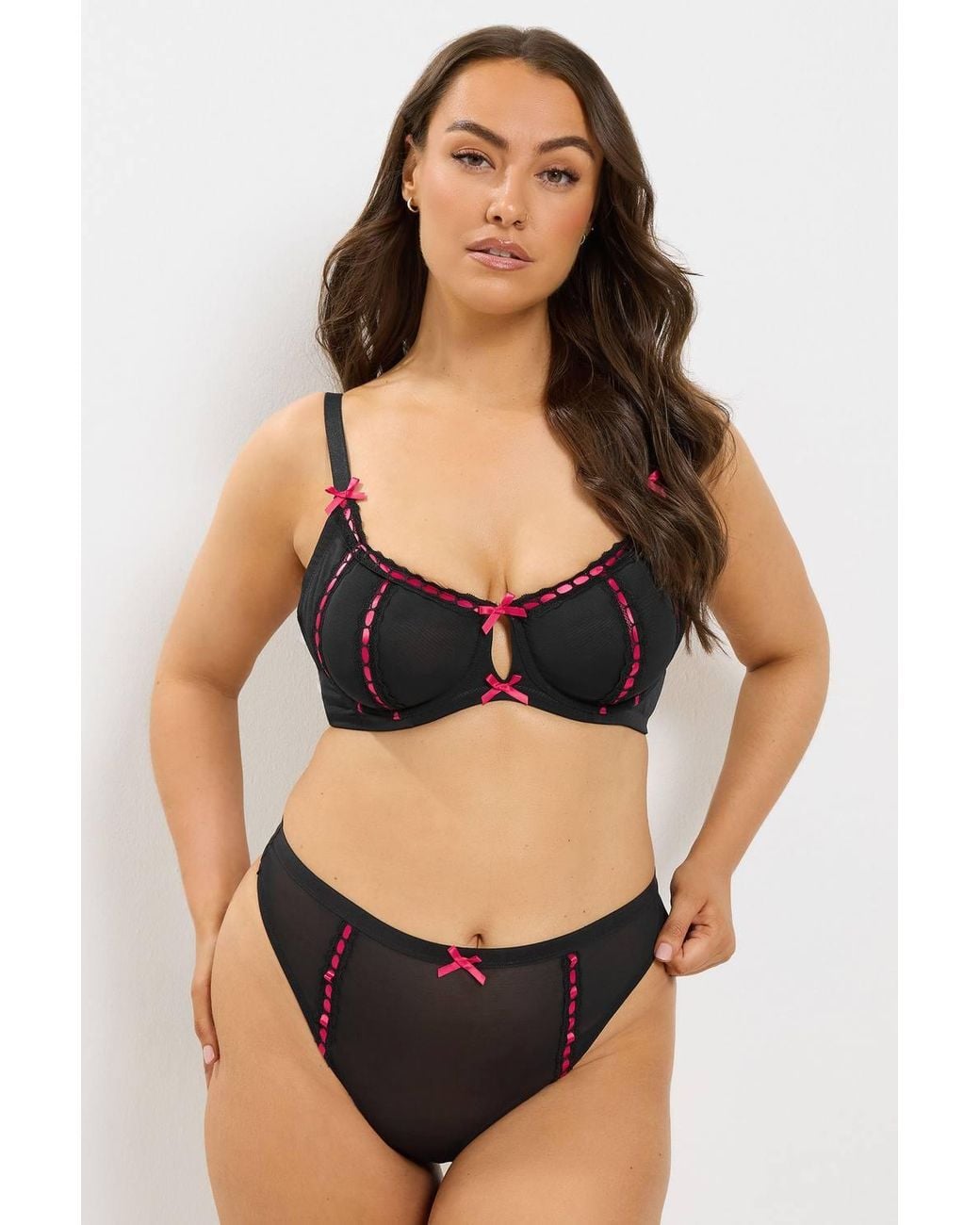 Yours Black Mesh Underwired Non-Padded Bra
