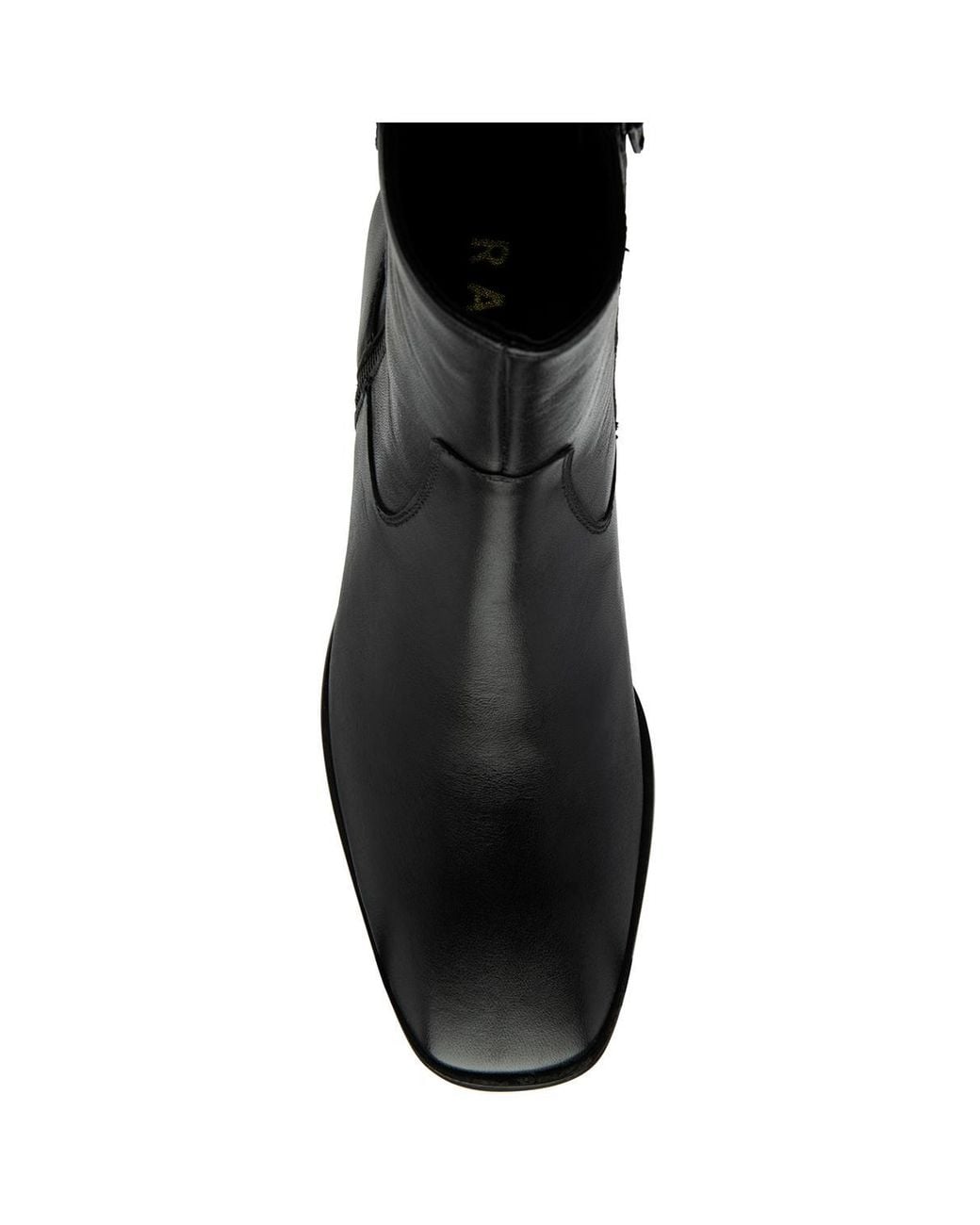 Ravel Black Leather 'Carter' Square-Toe Ankle Boots