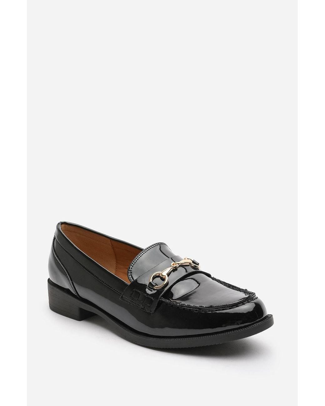 Where's That From Black Maison' Wide Fit Girl's School Shoe Buckle Slip On Loafers