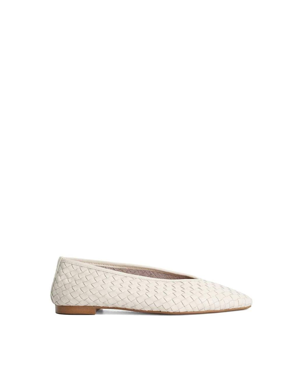 Dune Natural 'Henlee' Leather Ballet Pumps