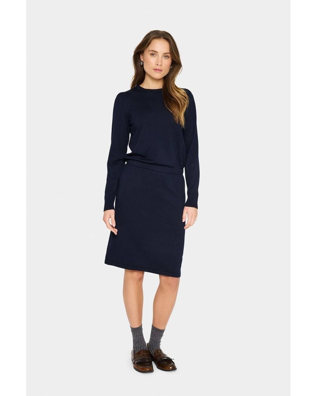 Saint Tropez Blue Milasz Knit Long Sleeve Dress