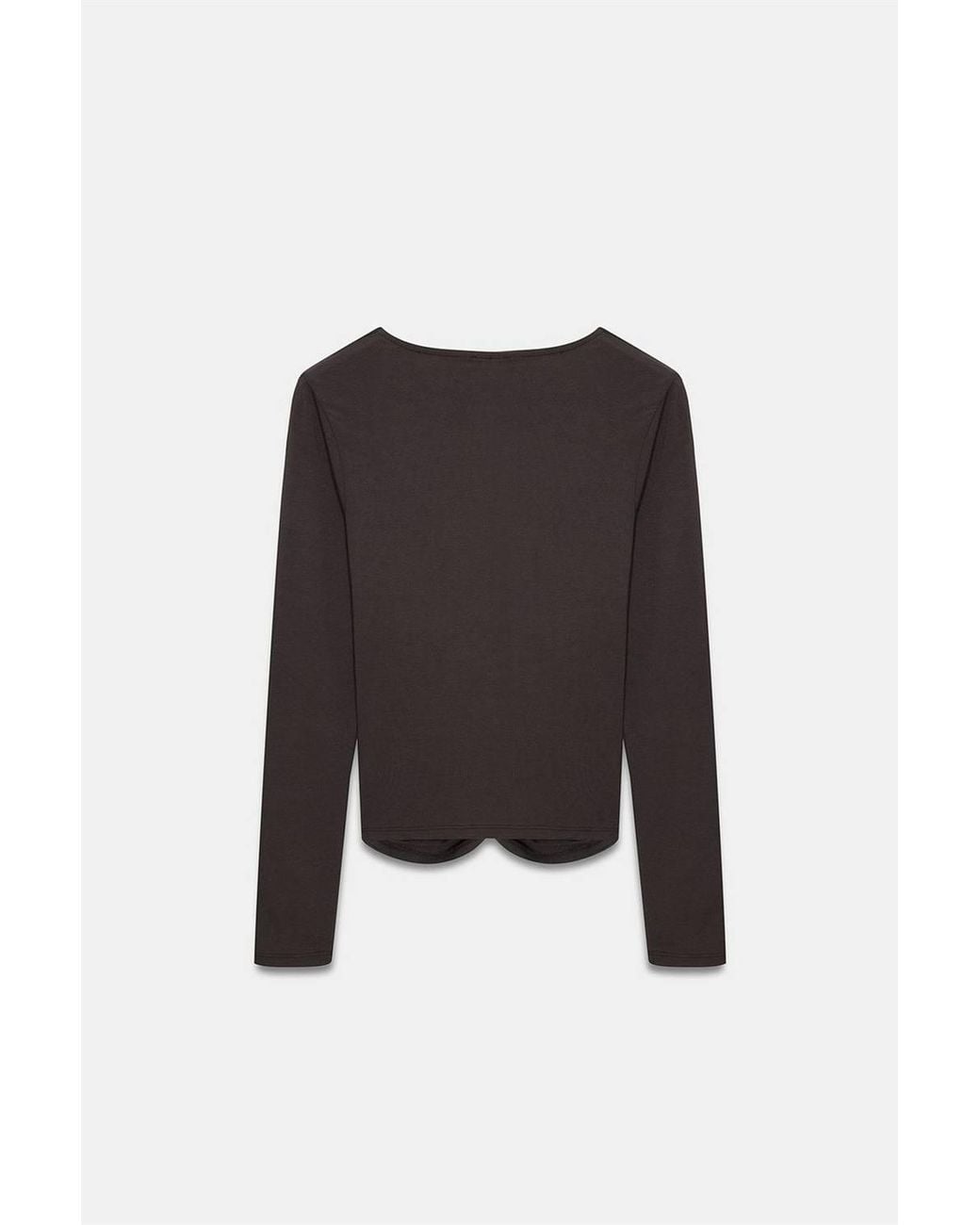 Dilvin Black Slim Fit V-Neck Jersey Blouse