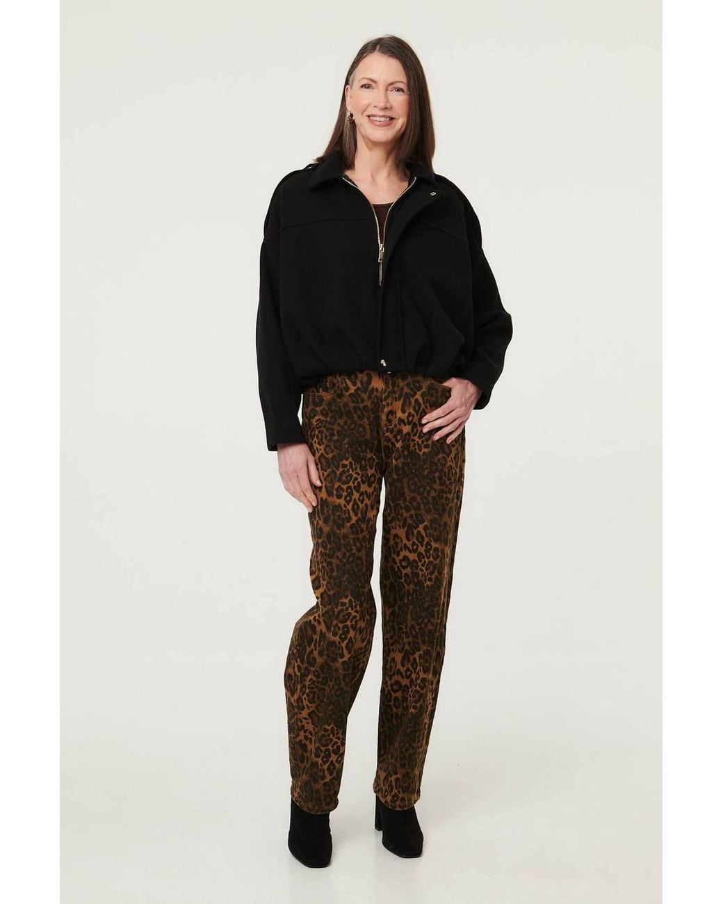 Izabel London Black Faux Suede Ruched Relaxed Bomber Jacket
