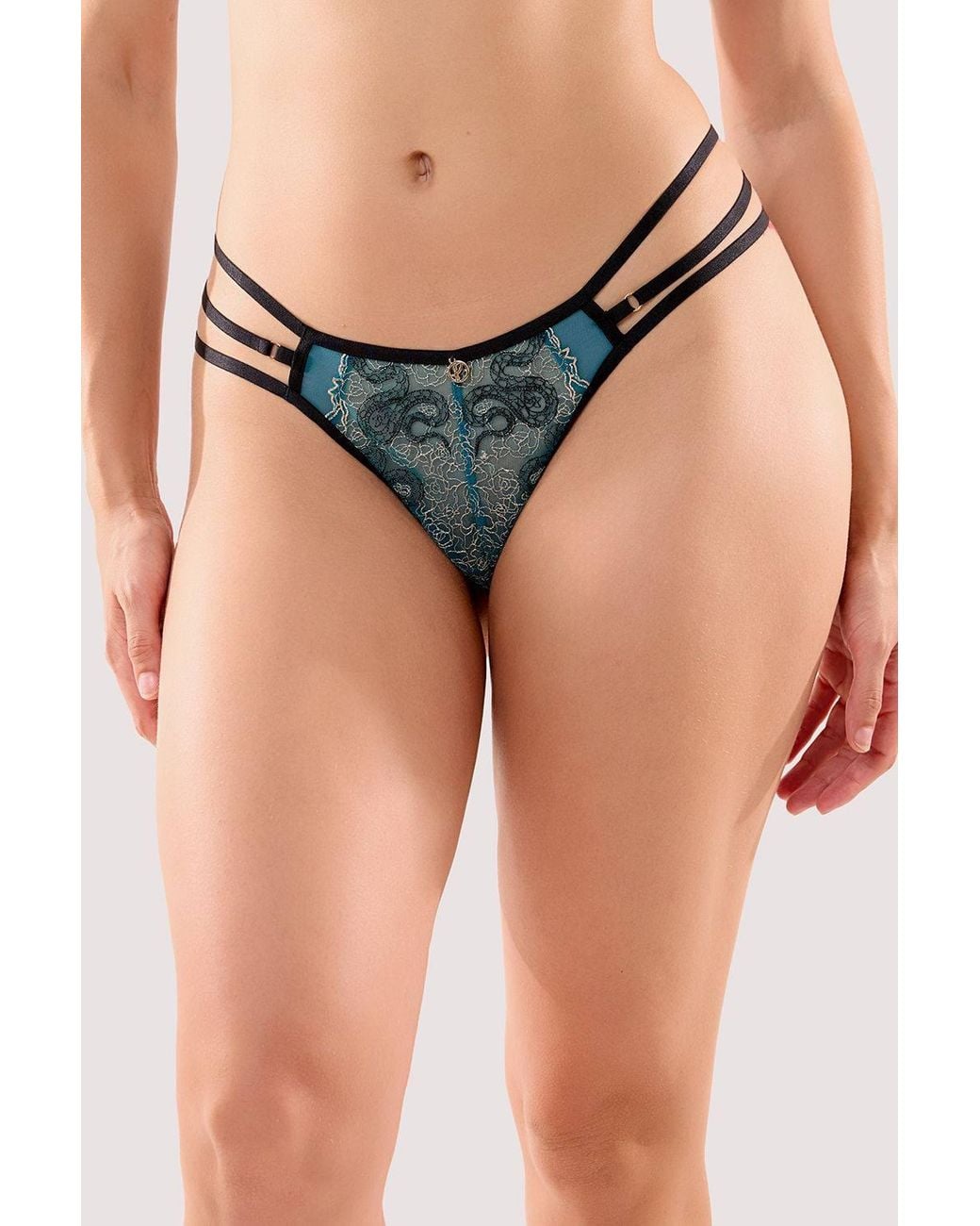 Playful Promises Multicolor Dakotas & Snake Embroidery Thong