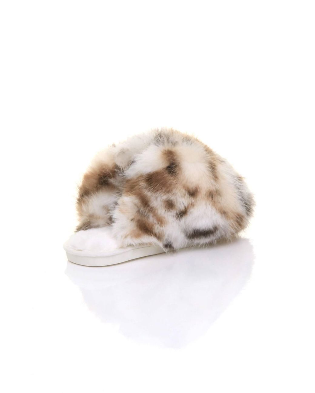 AJVANI Gray Slip On Mule Fluffy Indoor Slippers