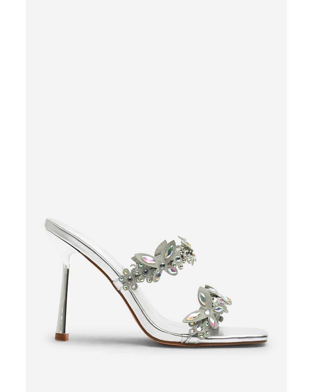 Where's That From Brown Dazira Cut Out Flower Trim Detail Heeled Mules
