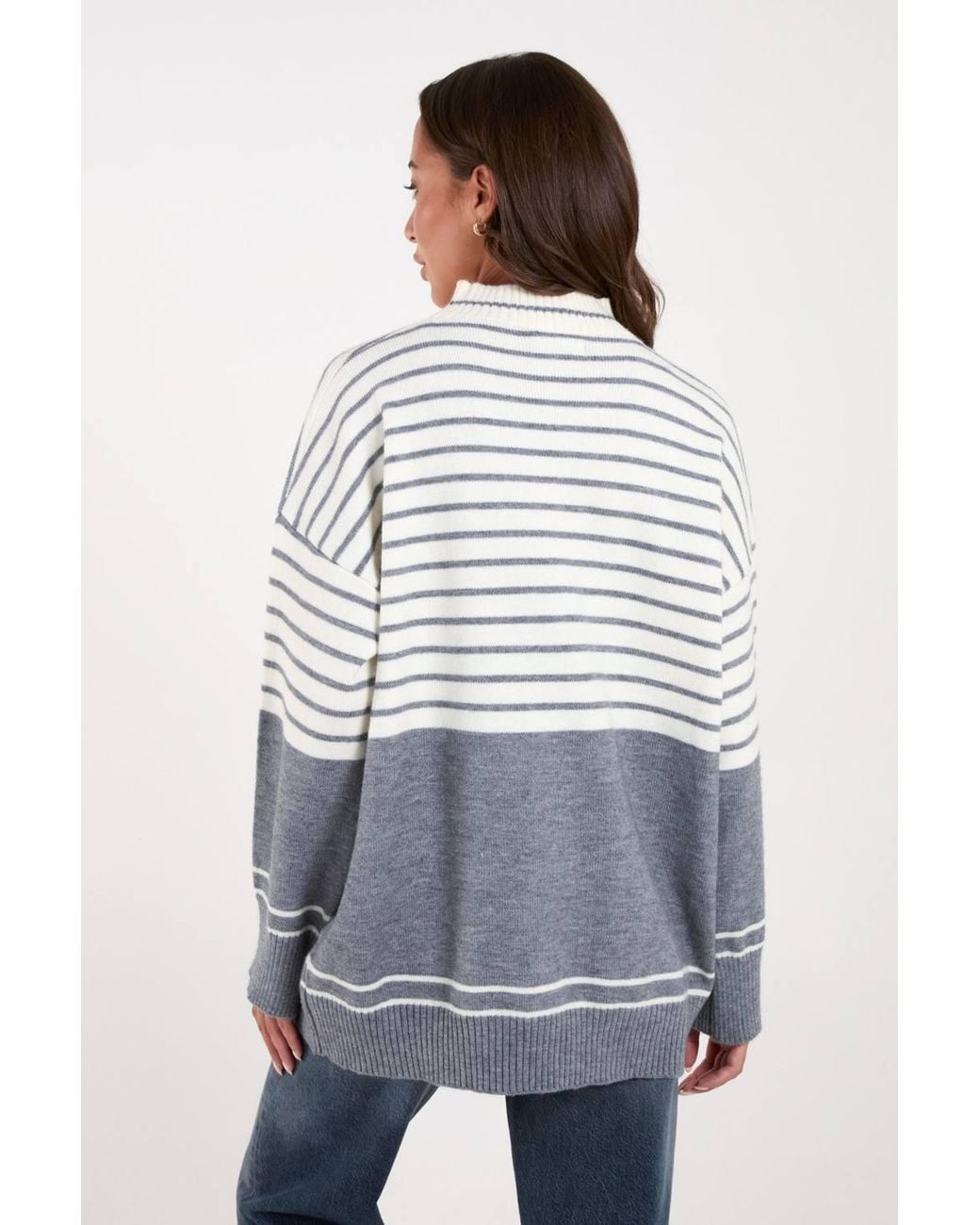 Blue Vanilla Gray Long Sleeve Turtleneck Jumper