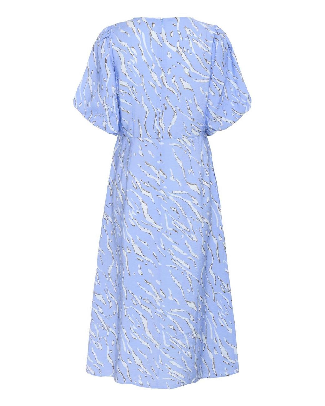 Kaffe Blue Kahannah Midi Dress Half Sleeves V-Neck